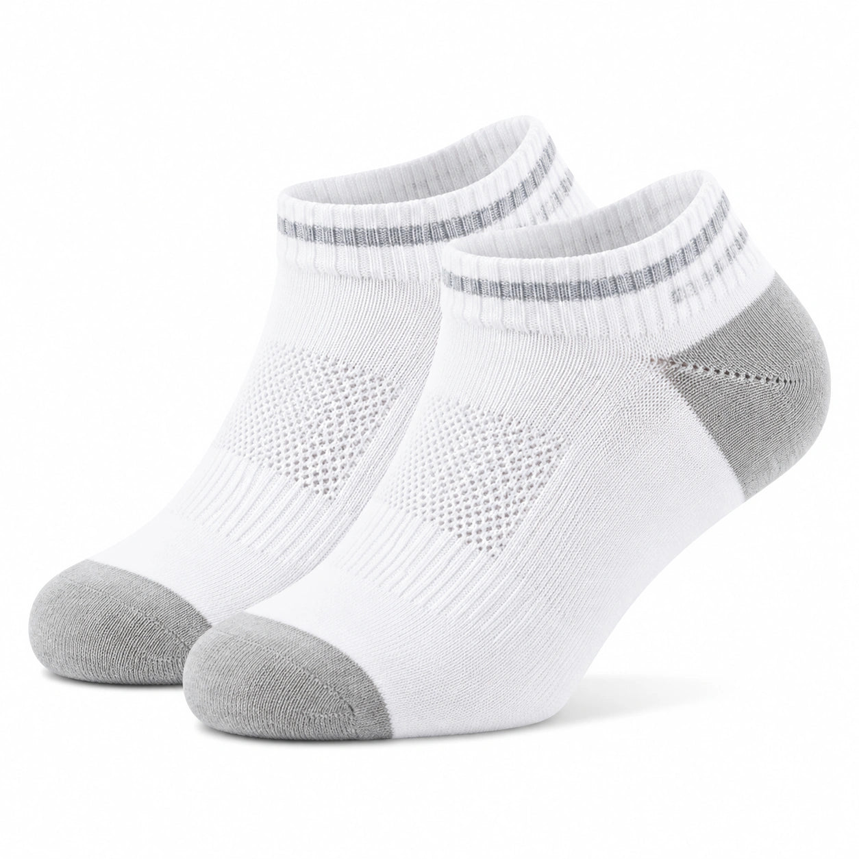 Chaussettes courtes 35-38 en textile blanc gris pour sport respirantes