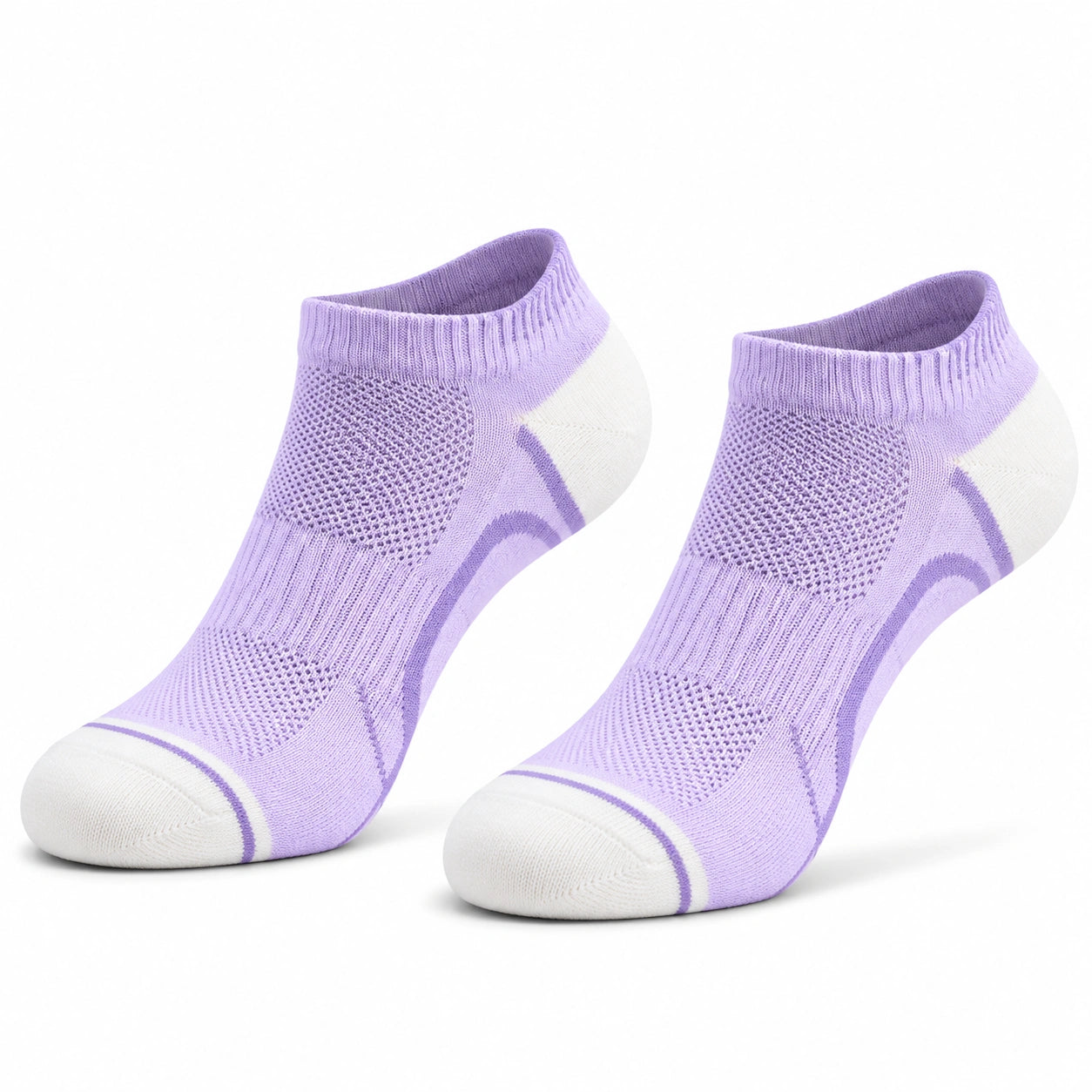 Chaussettes de sport 35-38 en maille lilas et blanc respirantes
