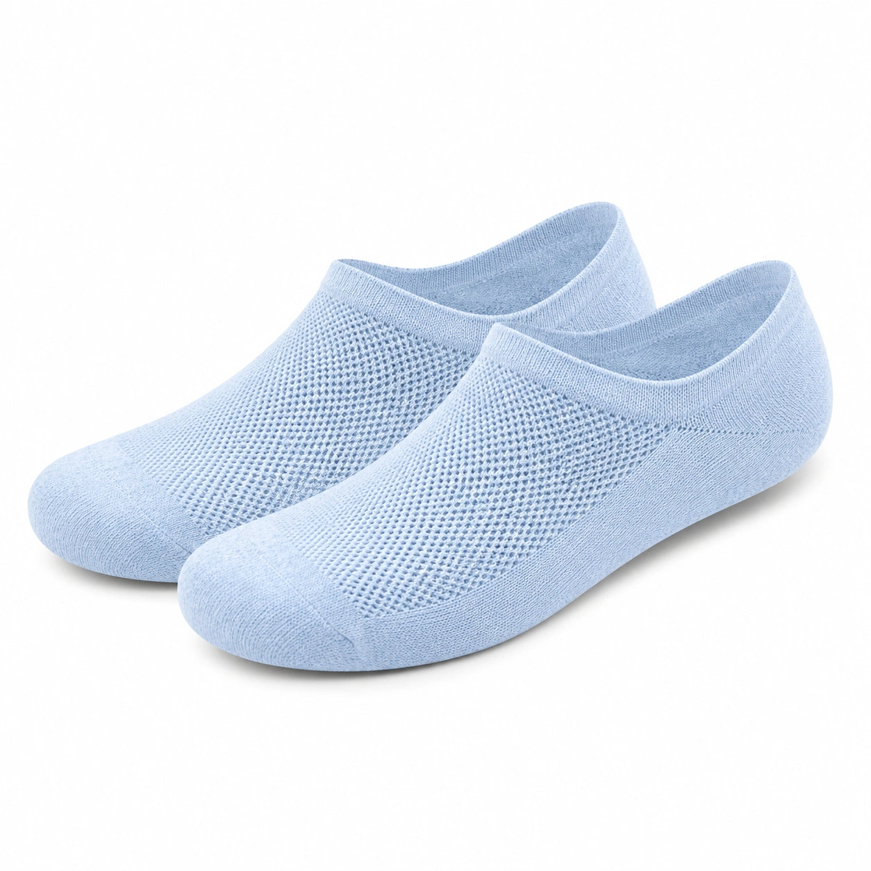 Chaussettes invisibles 43-46 en maille textile bleu clair respirantes