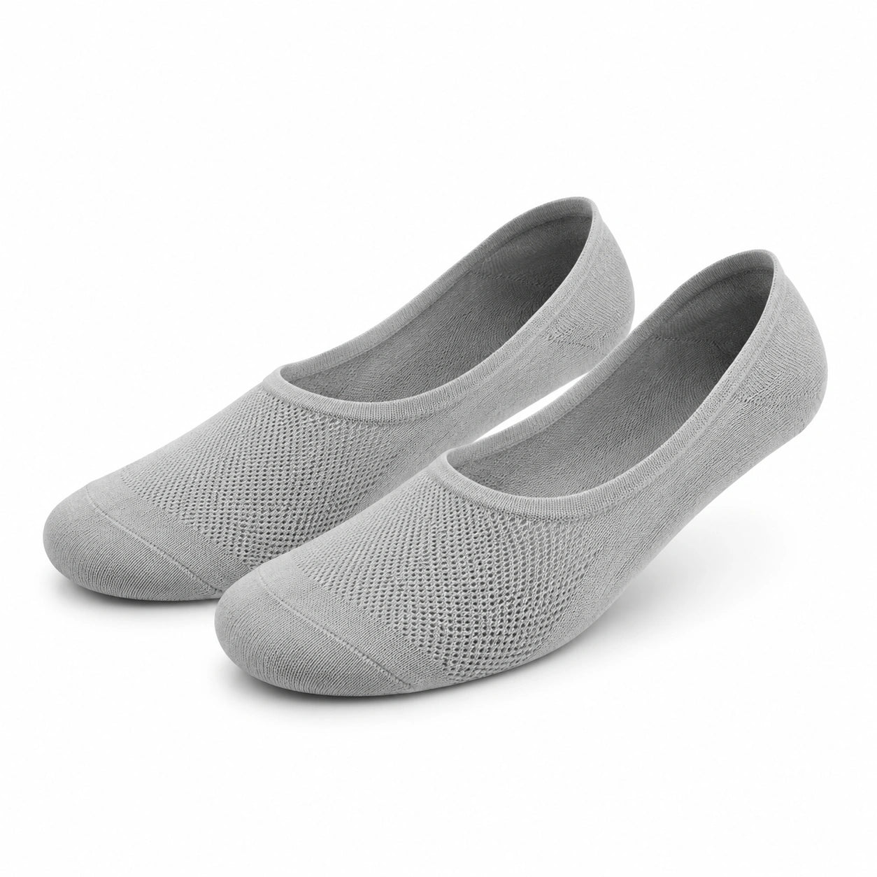 Chaussettes invisibles 35-38 en maille textile gris clair - coupe basse respirante