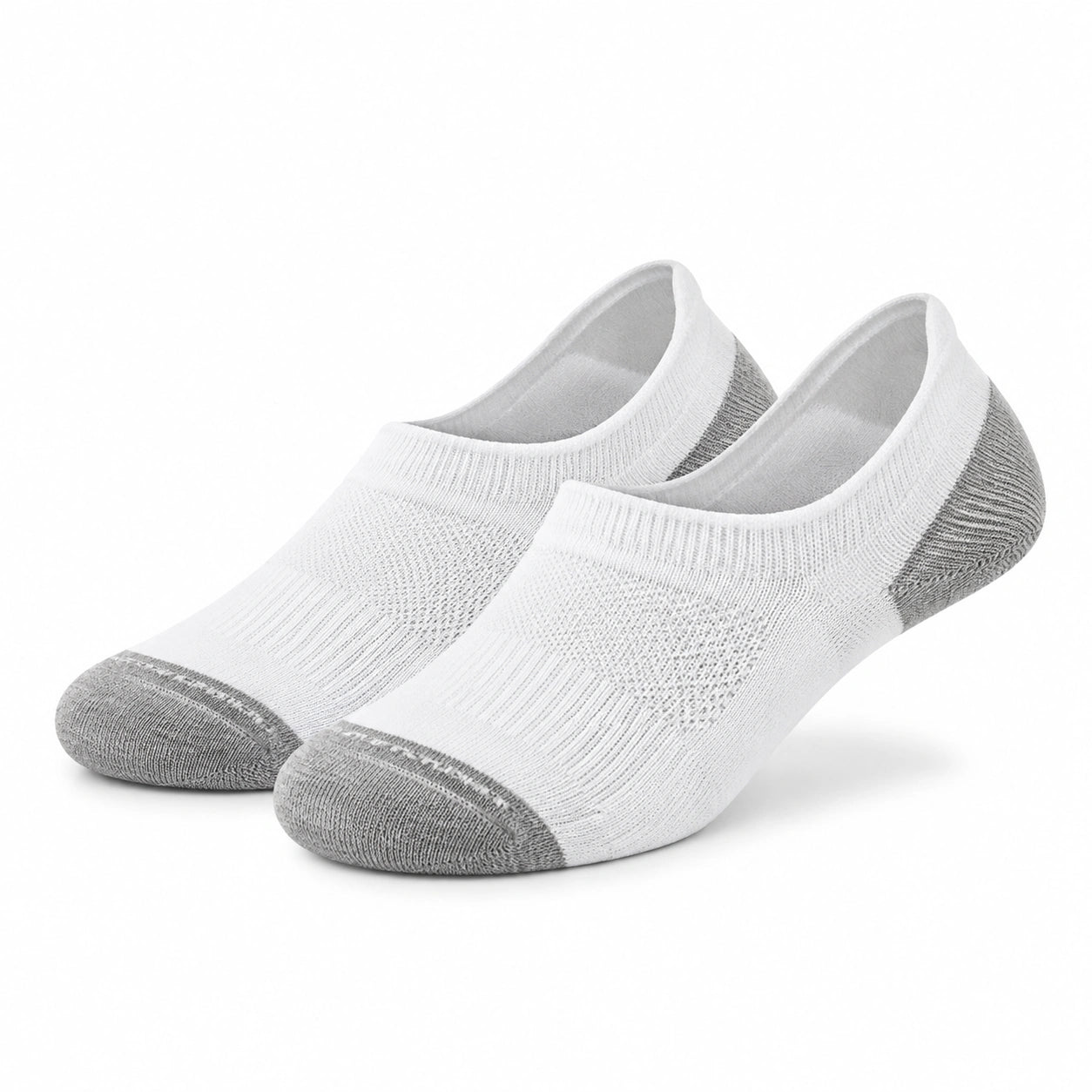 Chaussettes invisibles 39-42 en maille textile blanc gris - coupe basse respirante