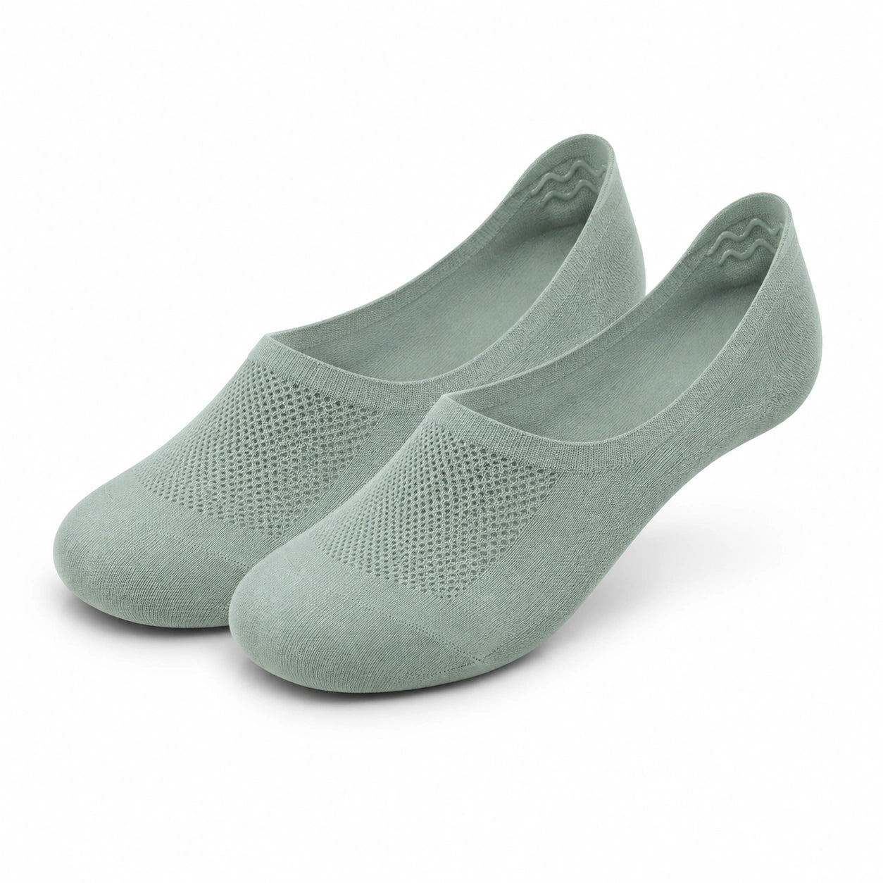 Chaussettes invisibles 39-42 en maille textile vert sauge pour chaussures basses - respirantes