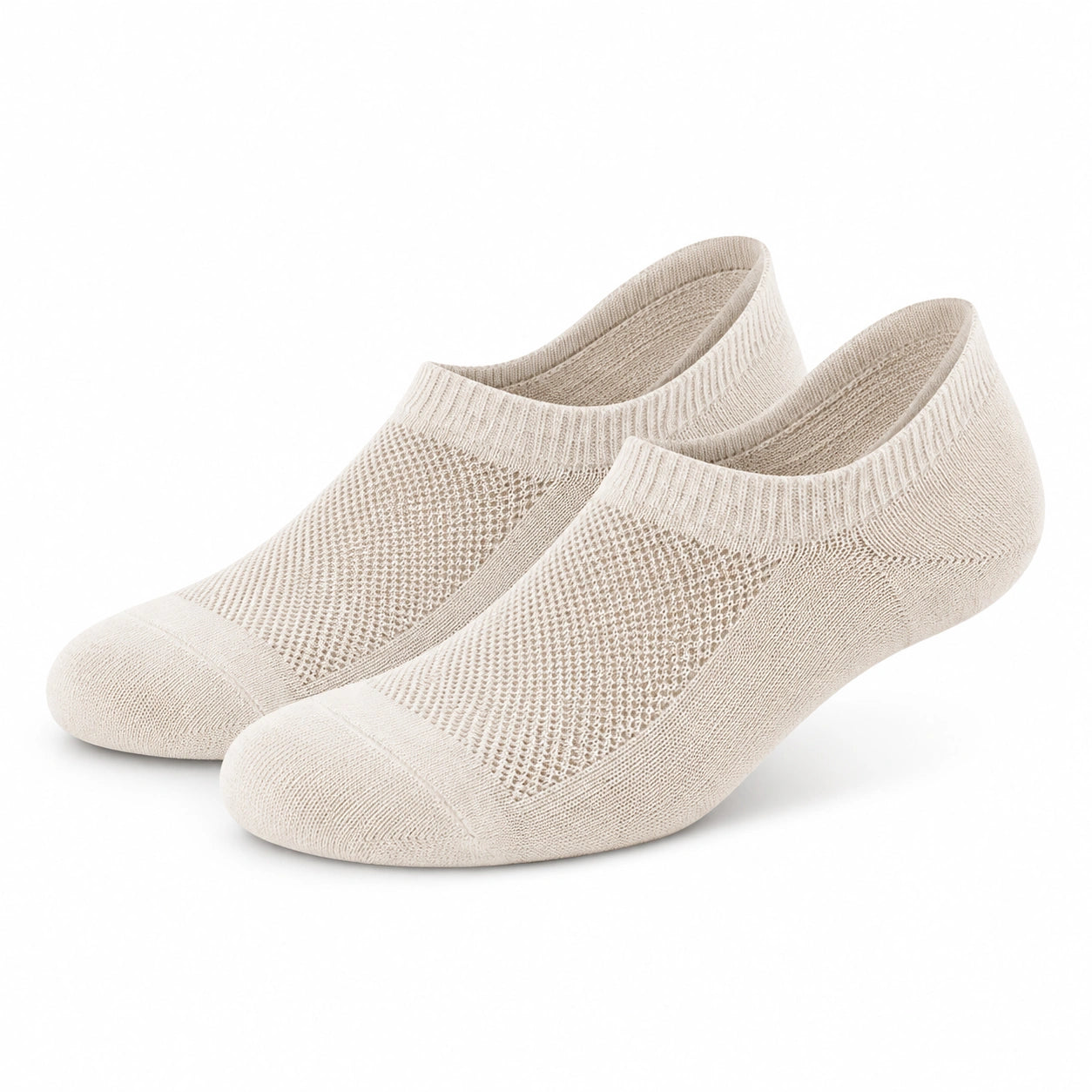 Chaussettes invisibles 39-42 en maille textile beige respirantes