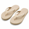 Tongs femme taille 40/41 beige en matières synthétiques à brides tressées