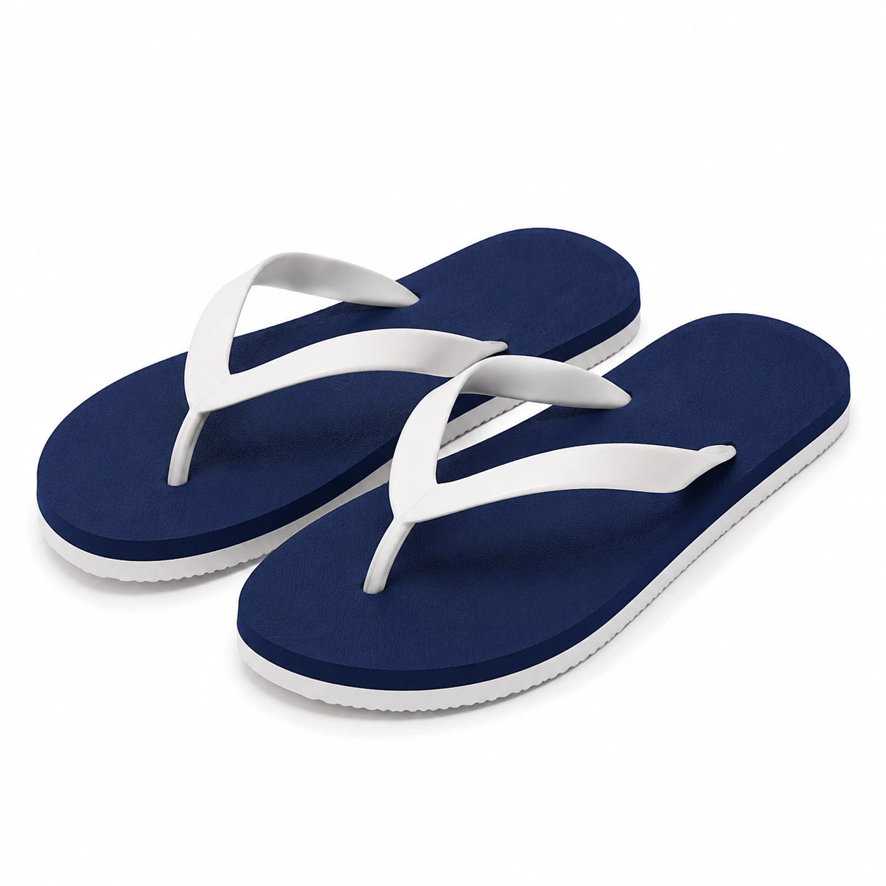Tongs 42/43 bleu marine et blanc en mousse synthétique pour plage